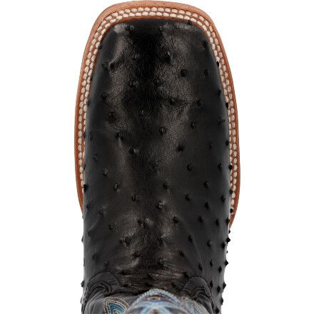 Men's Durango® PRCA Full-Quill Black Ostrich Western Boots