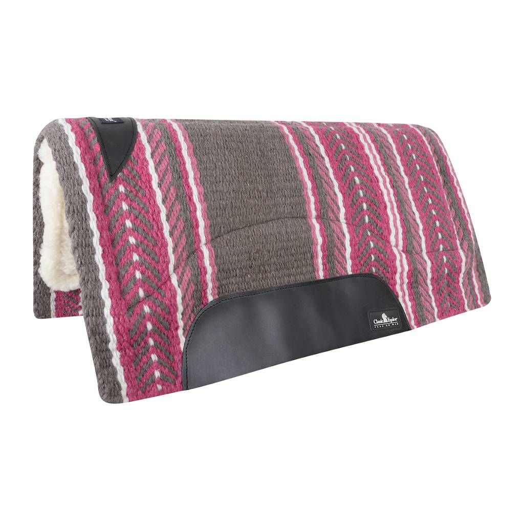 SensorFlex Wool Top Western Pad, Color: 32"x34" - Slate/Fuchsia