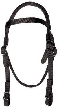 Triple-E Nylon Browband Headstall Navy - Horse (USA Made)
