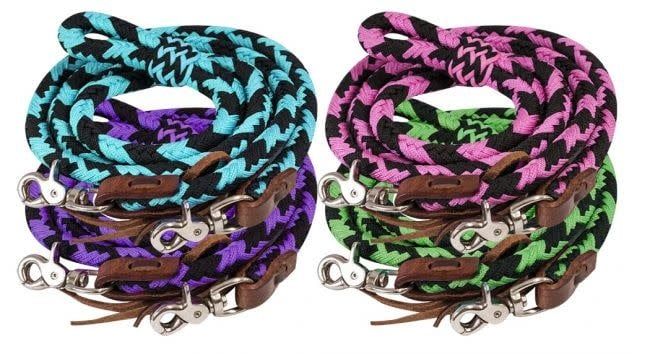 Nylon Roping Rein - 8' Braided with Snaps