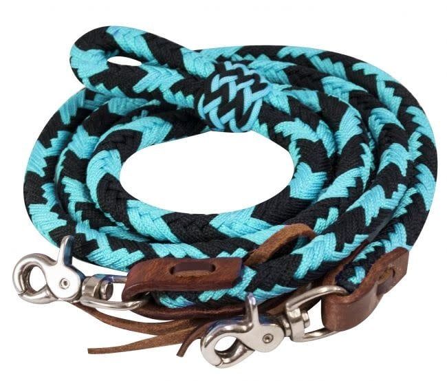 Nylon Roping Rein - 8' Braided with Snaps