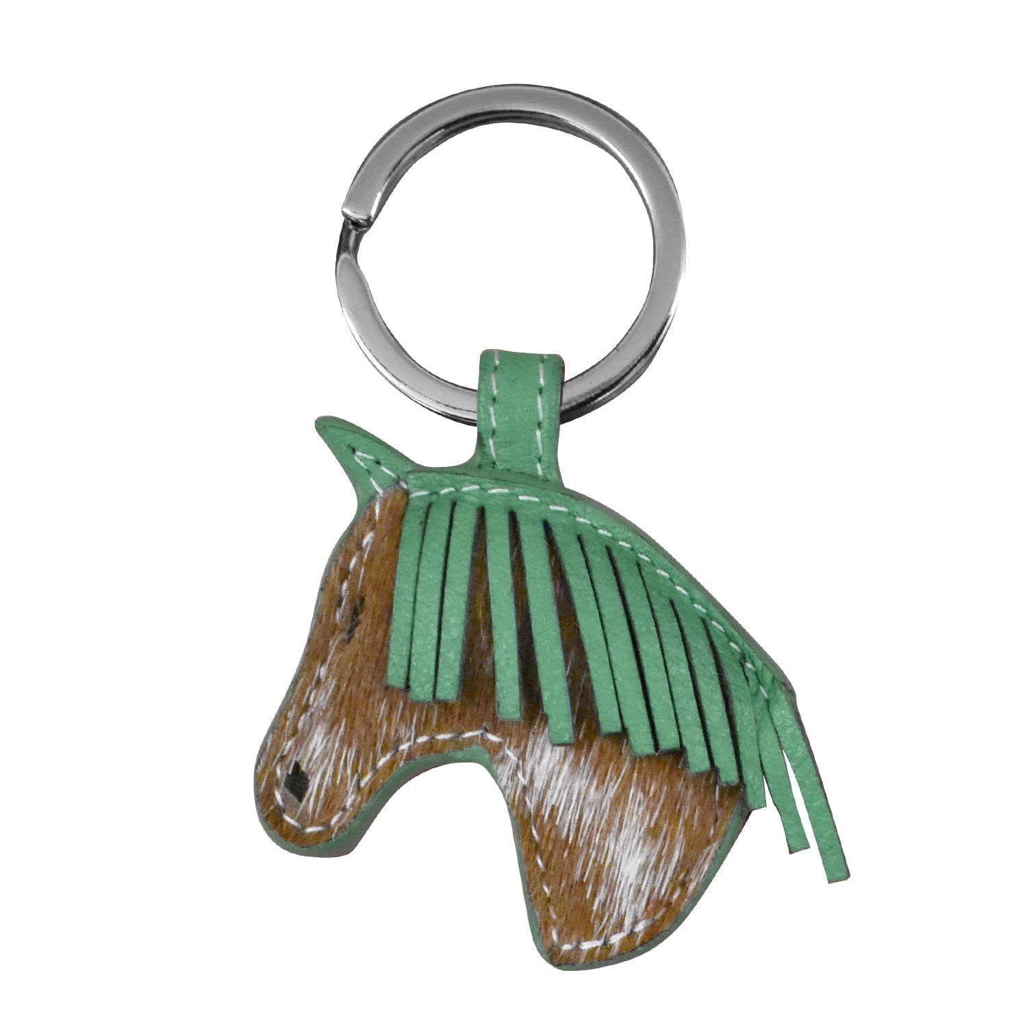 Key Chain - Horse Key Fob w/Hair, Color: Turquoise