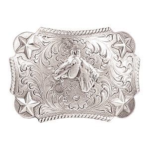 Belt Buckle - Youth Horsehead Silver Kids