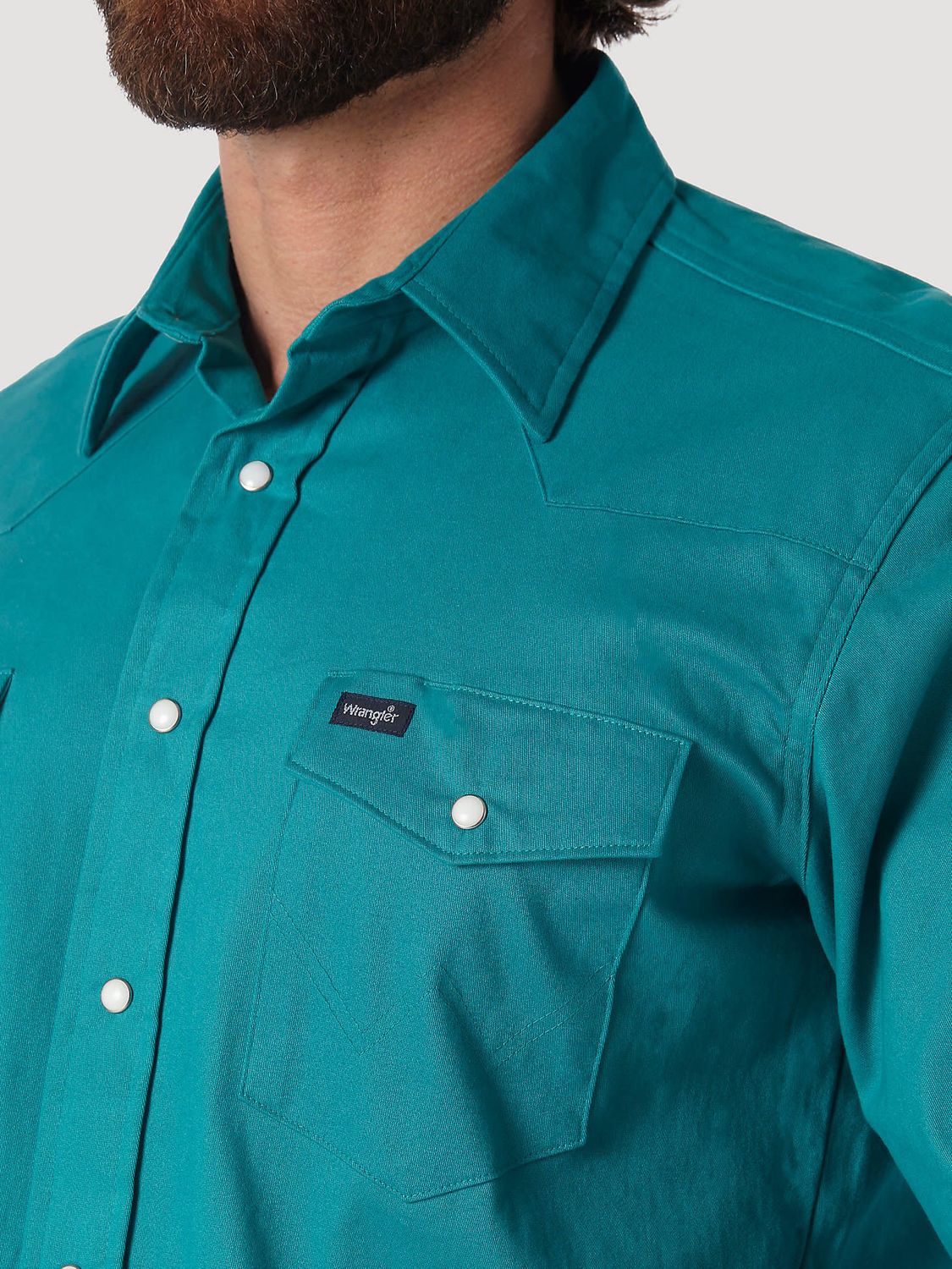 Men's Wrangler Advanced Comfort Workshirt, Size: M - Turquoise