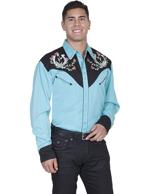 Men's Scully Horseshoe Embroidered Shirt