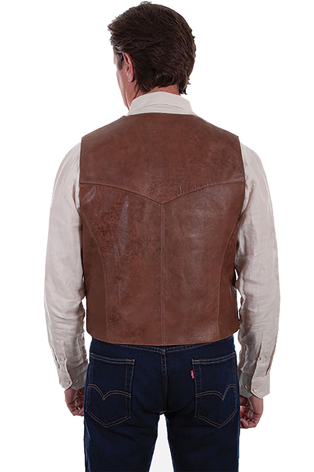 Men's Scully Vintage Lamb Leather Vest - Brown