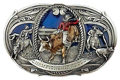 Belt Buckle - Championship Rodeo, Pewter