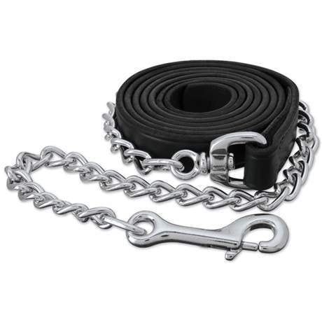Leather Lead, Black - 30" Chain