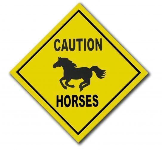 Large Caution Horses Sign