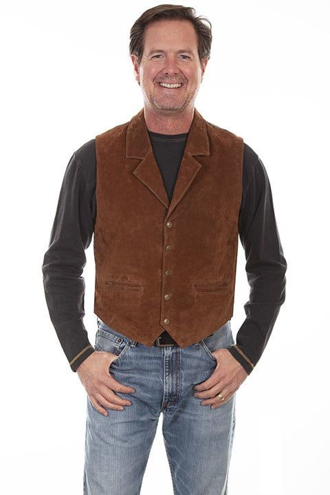 Men's Scully Boar Suede Vest, Size: Cinnamon - L