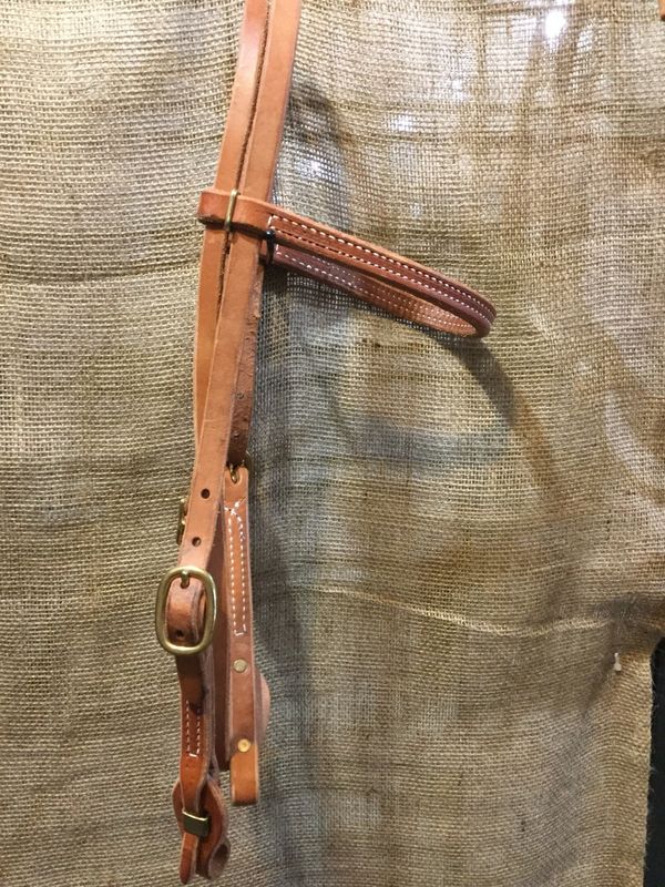 Circle L Harness Leather Quick Change Headstall -  Horse Size, Color: Lt. Oil