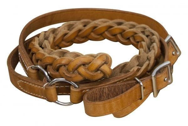 Showman Leather Contest Reins Braided - 7'