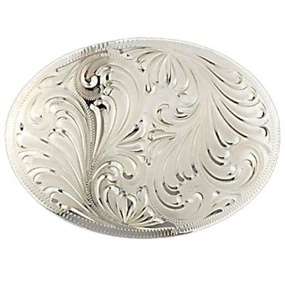 Belt Buckle - Oval Silver