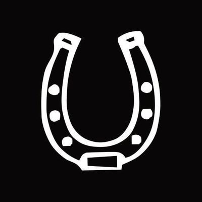 Decal - White Vinyl Horseshoe 2.5" x 2.75"
