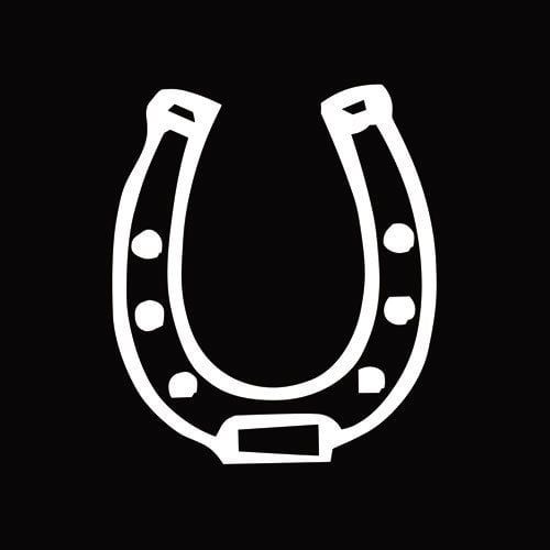 Decal - White Vinyl Horseshoe 2.5" x 2.75"