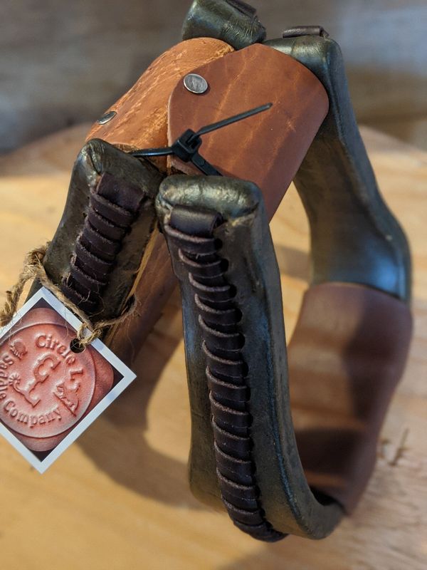 Circle L Dark Rawhide Western Stirrups