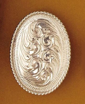 Scarf Slide - Oval Engraved Silver, U.S.A. Made