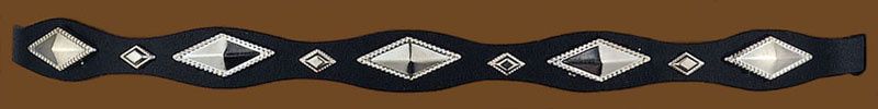 Hat Band - Silver Diamond Concho Black