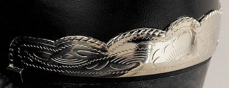 Boot Heel Guards - Scalloped Silver Engraved