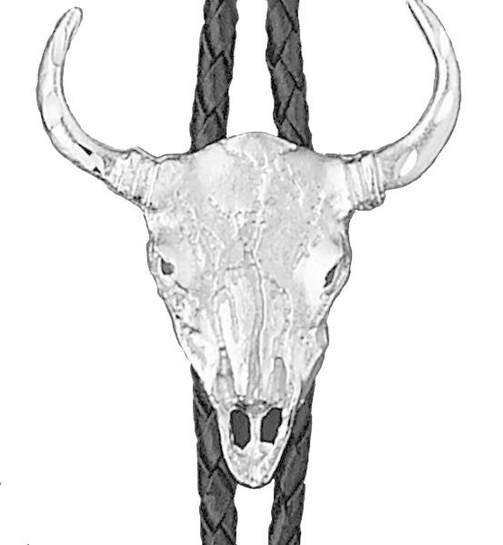 Bolo Tie - Silver Skull