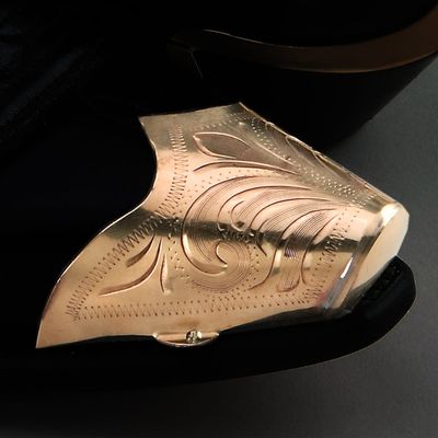 Boot Toe Tips - Engraved Brass w/Snip Front