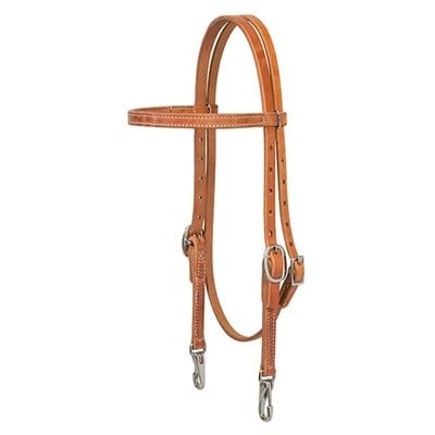 Pro Tack Headstall w/Snaps Med. Bro Horse
