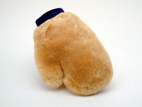 100% Sheepskin Groom Mitt - Absorbs dust from horse, boots and even your show coat. Air dry or dry under low heat.