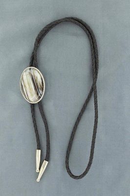 Bolo Tie - Rope Edge Stone