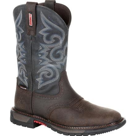 Women's Rocky Original Ride FLX Waterproof Workboot - Chocolate Midnight Blue Women's Rocky Original Ride FLX Waterproof Workboot - Chocolate Midnight Blue