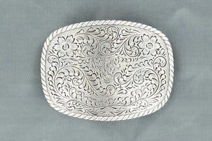 Belt Buckle - Nocona Floral Rectangle - 2.75" x 3.75"