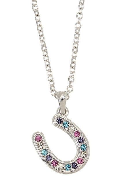 Necklace - Horseshoe with Stones