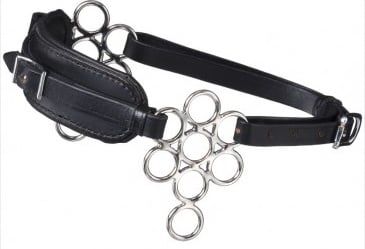 Hackamore - Stainless Steel Leather Nose Multi-Ring - Horse Size