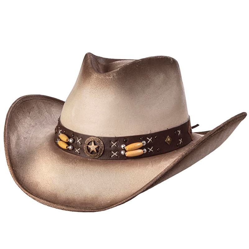 Suede Like Pinch Front Hat - Beige