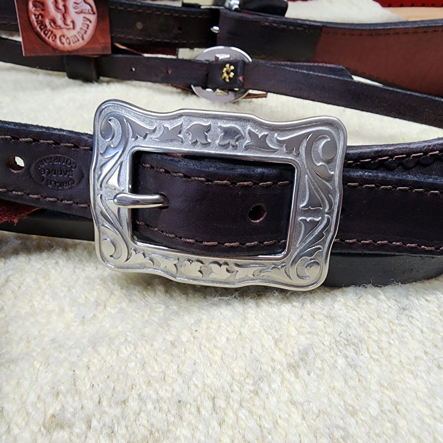 Circle L Harness Leather Headstall w/Jeremiah Watts Buckles- Horse Size