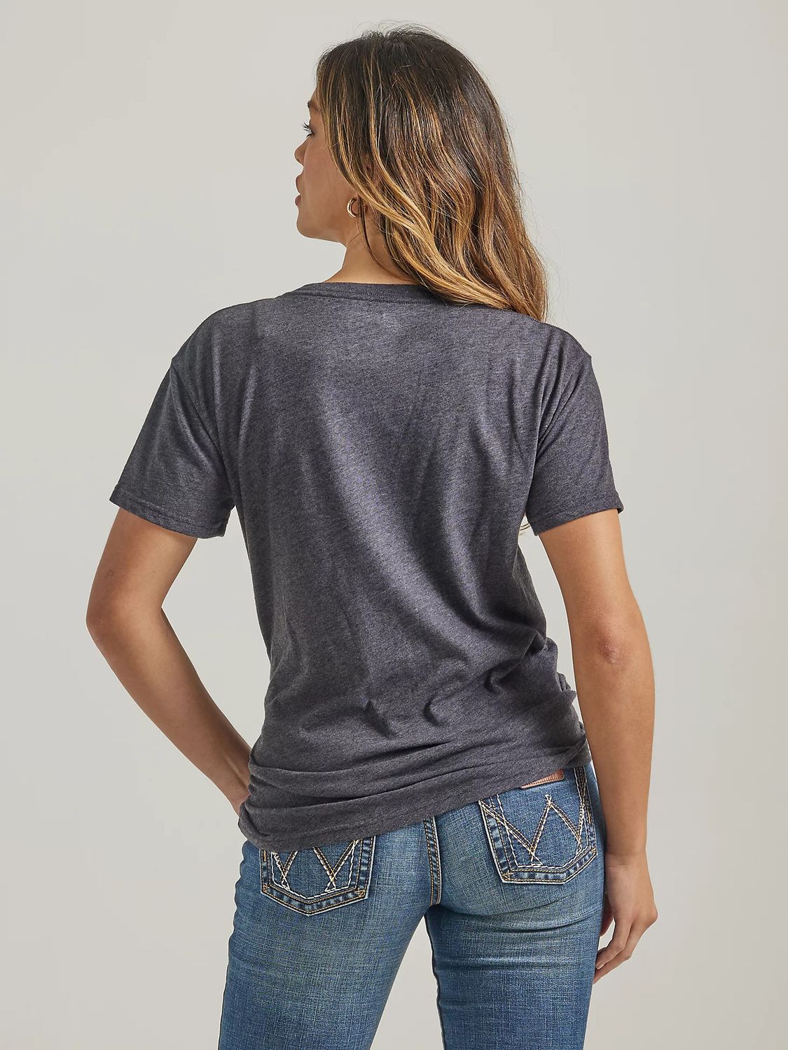 Women's - Wrangler® Yellowstone T-Shirt - Graphic  Boyfriend Fit - Caviar Heather