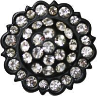 Black Concho w/Crystal Rhinestones (Single Concho)