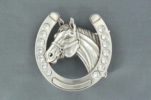 Belt Buckle - Horseshoe Horsehead