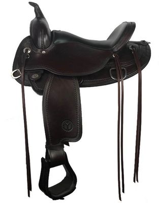 16" Wide Circle Y Omaha Flex2 Lite Saddle - Black