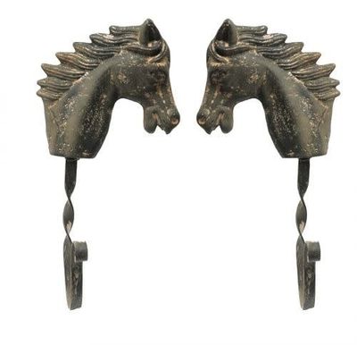 Iron Horse Head Hook Set - Pair