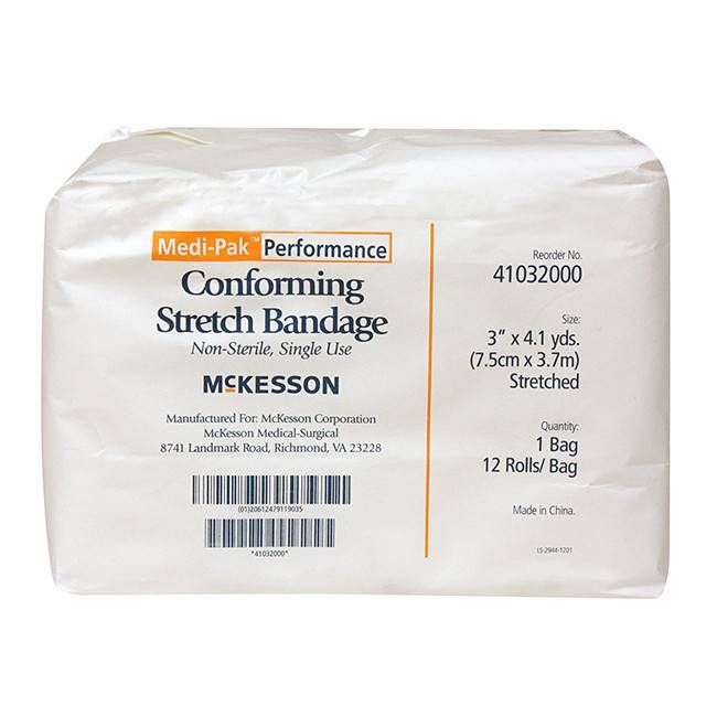 Stretch Gauze Bandage 12 rolls 3" x 4.1 yds