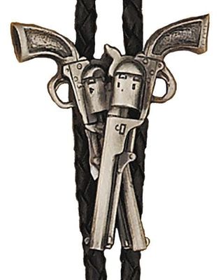 Bolo Tie - Crossed Pistols