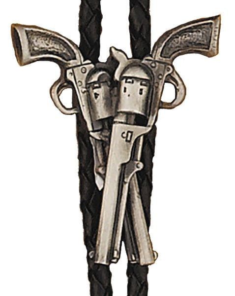 Bolo Tie - Crossed Pistols