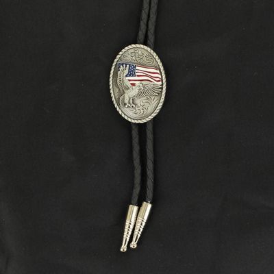 Bolo Tie - Eagle with USA Flag