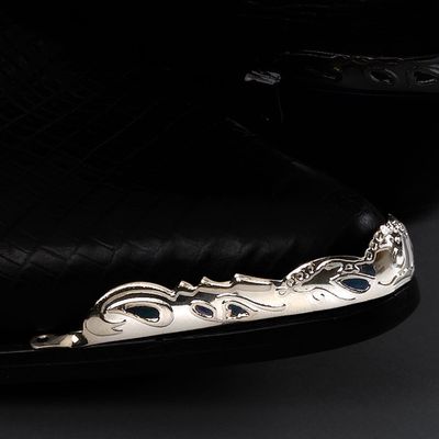 Boot Toe Tips - Scalloped Cut-Out Silver
