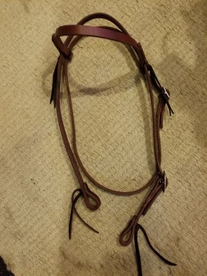 Circle L One Buckle Headstall - Horse Size Dk. Oil Plain
