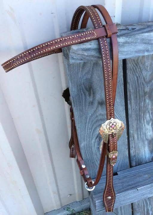 Browband Headstall w/ Floral Buckle