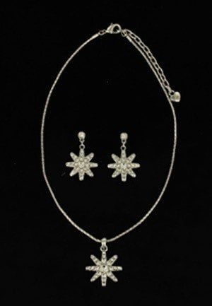 Set - Necklace/Earrings - Crystals in Spur Rowel