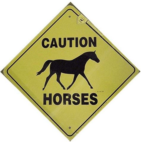 Caution Horses (Crossing) Sign - 12" x 12"
