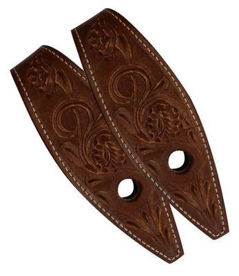 Slobber Straps - Floral Tooled Leather