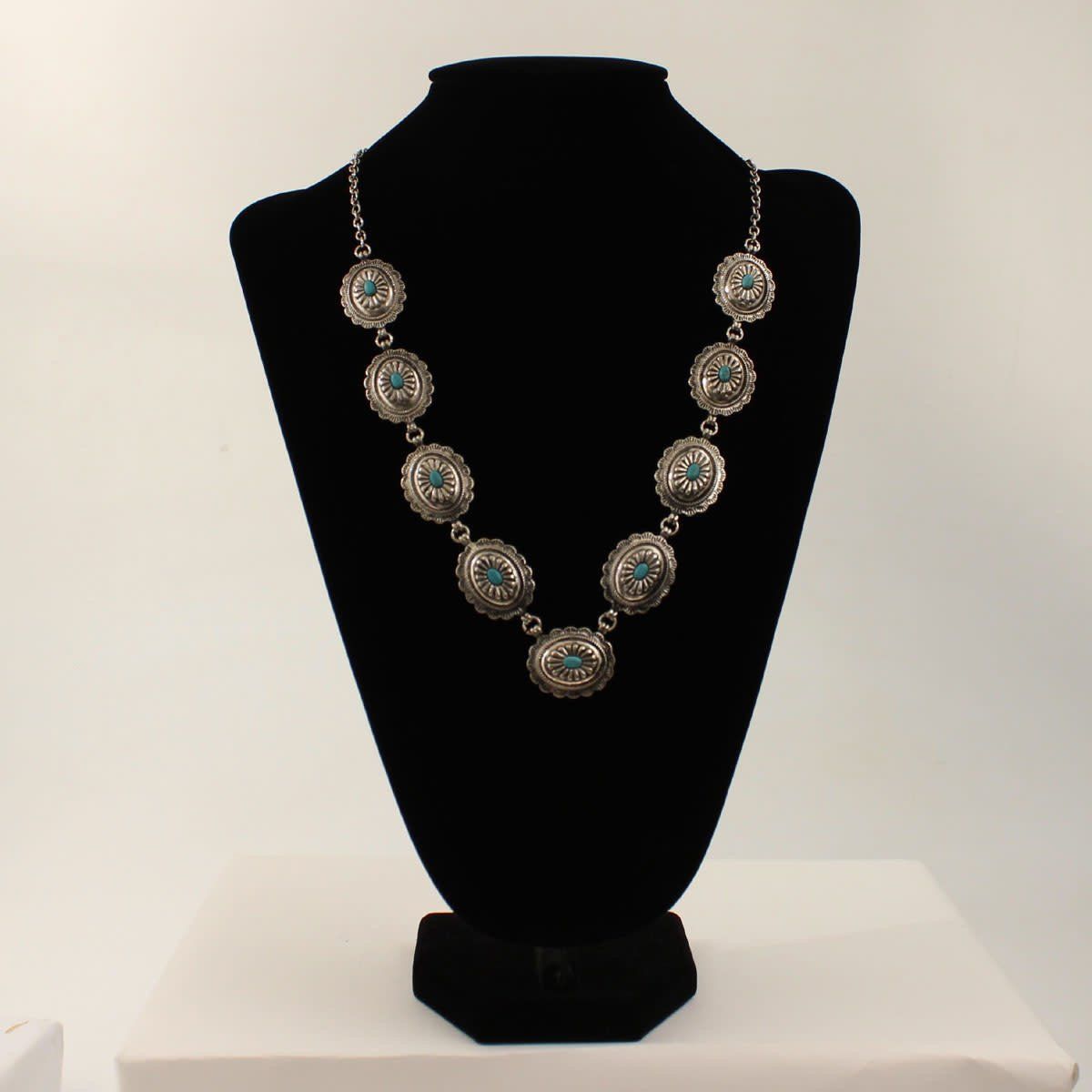 Necklace - Antique Conchos with Turquoise
